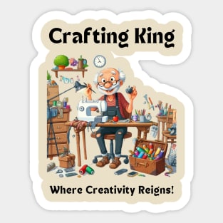 Crafting King:  Where Creativity Reigns Sewing Sticker